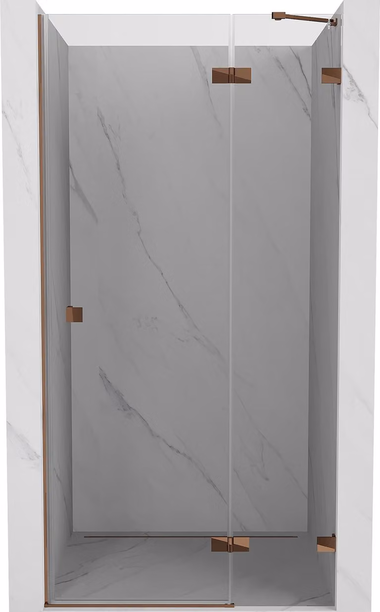 Mexen Lunar porta doccia battente destra 70 cm, trasparente, oro rosa - 834-070-000-60-00-P