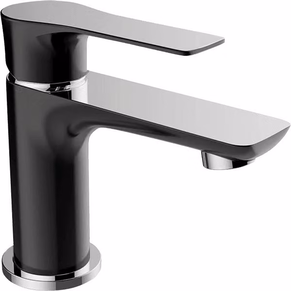 Miscelatore monocomando per lavabo nero con chiusura a scatto Laveo Raila