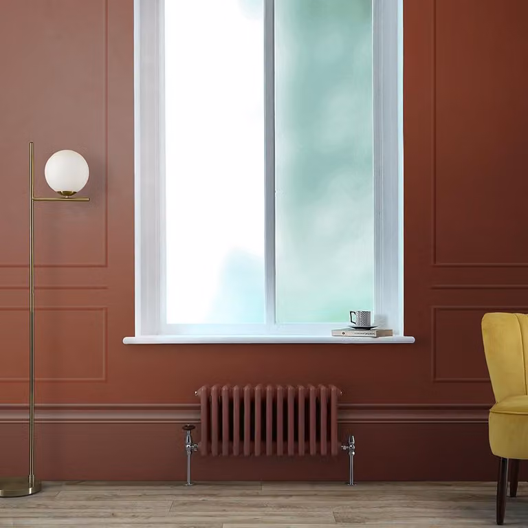 Radiatore Orizzontale a Colonne (3 Colonne) 300mm x 605mm - Rosso (Booth Rosso) - Regent