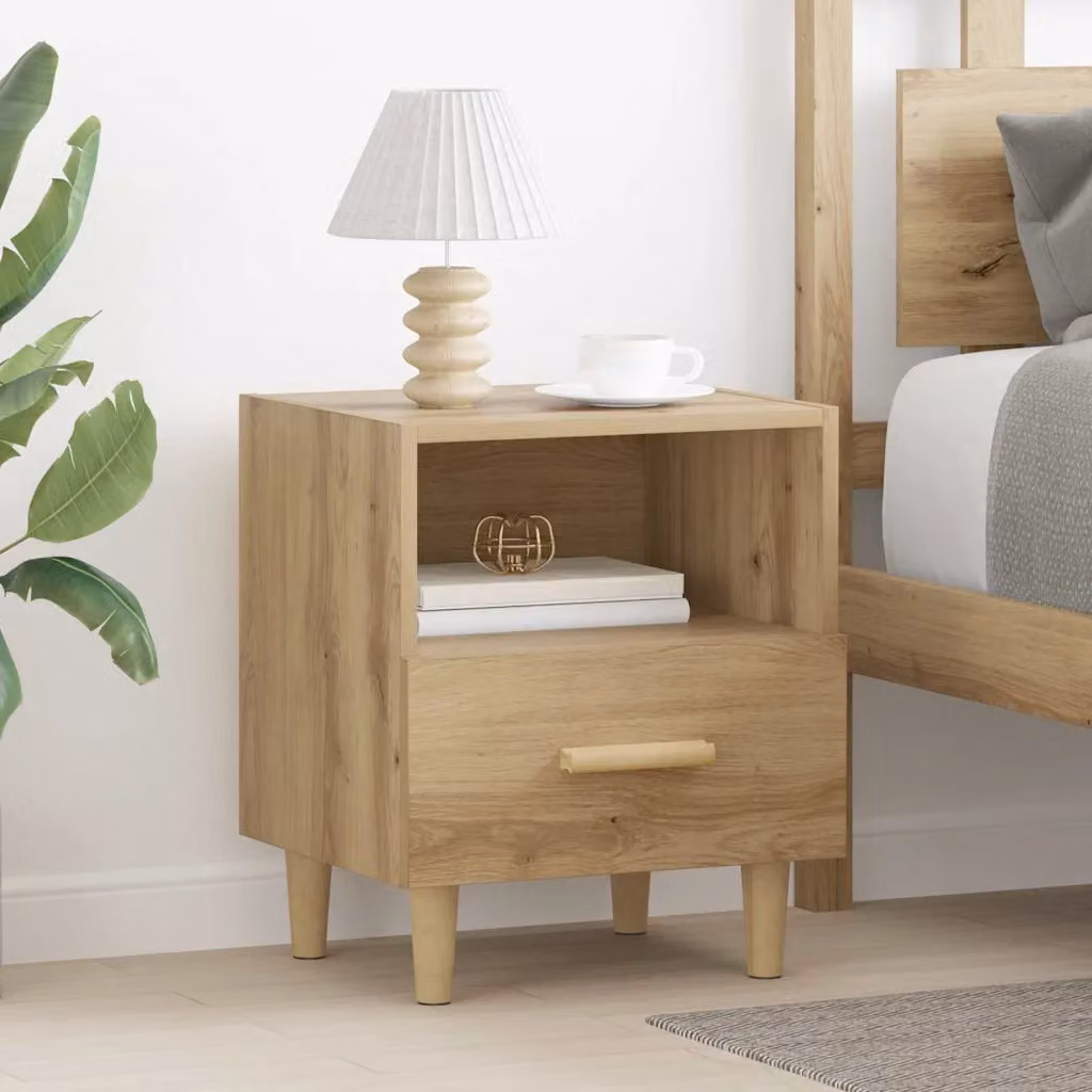 Set di 2 Armadi da Notte vidaXL in Rovere Marrone Moderno L: 40 cm, P: 35 cm, H: 47,5 cm