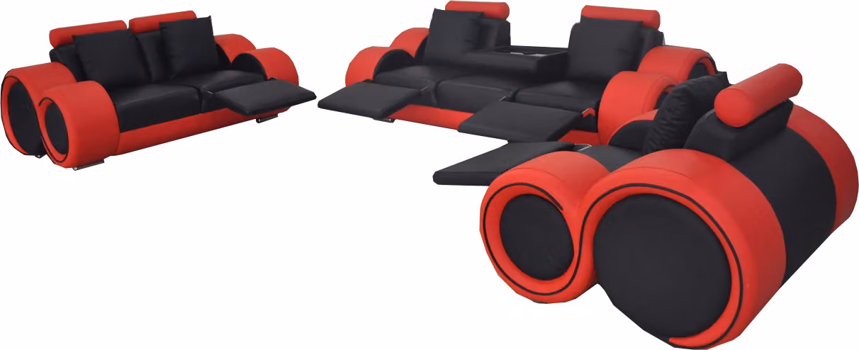 Sofa Couch Garnitur Sitz Polster Komplett Set 3+2+1 Sofas mit USB Designer Sofa