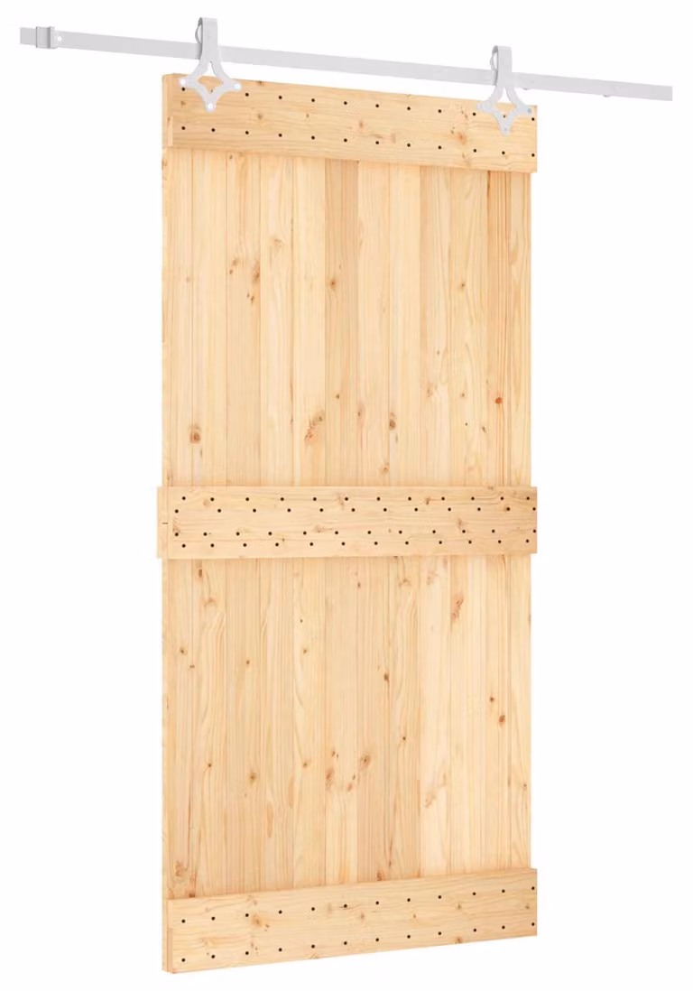 Porta scorrevole Naturale e Bianco 100 x 210 cm