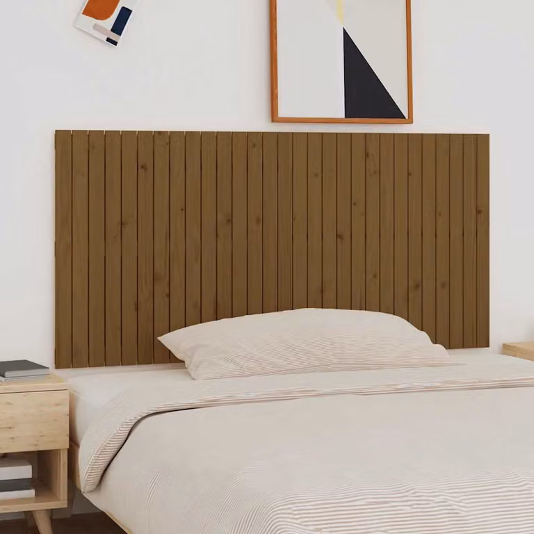 Testiera da parete vidaXL in legno massello di pino color marrone, L 185 cm x H 90 cm x P 3 cm