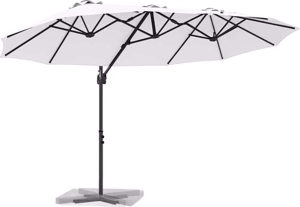 Ombrellone Sabbia 372 x 198 x 243 cm Poliestere e Alluminio