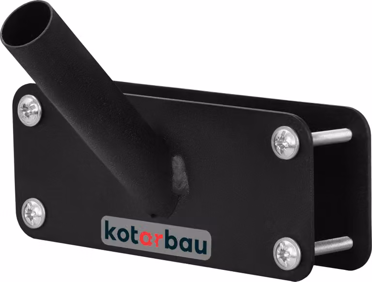 KOTARBAU® Portabandiera 1-fold per un'asta di bandiera Montaggio su balaustra 170 mm Nero Portabandiera Bandiera Bandiera verniciata a polvere Asta per bandiera