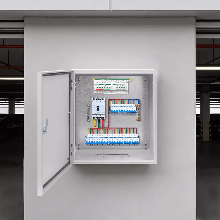 Armadio elettrico esterno - Quadro elettrico - Alluminio - Con serratura - Montaggio a parete - Grado di protezione IP65 - Grado di resistenza agli urti IK08 - Dimensioni: 45 x 50 x 25 cm