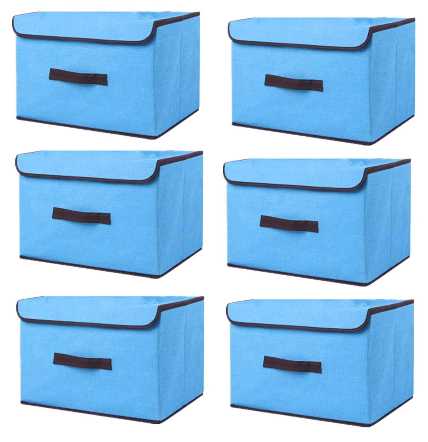 Solidchoice - Set di 6 scatole pieghevoli con coperchio, dimensioni 36x23x24 cm