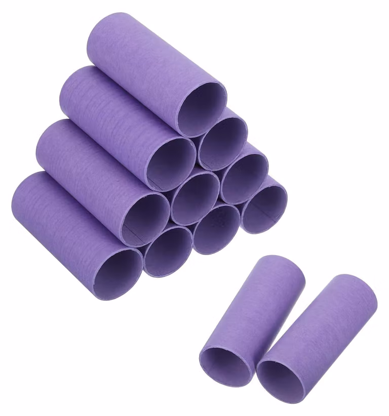 Tubi in cartoncino, 12 pezzi, 10x4 cm, color lavanda chiaro, in cartone ondulato