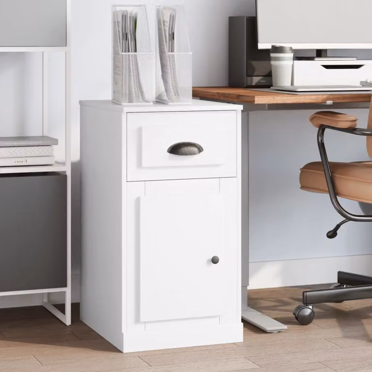 vidaXL Mobiletto con Cassetto Bianco in Legno Multistrato L: 40 cm, P: 50 cm, H: 75 cm