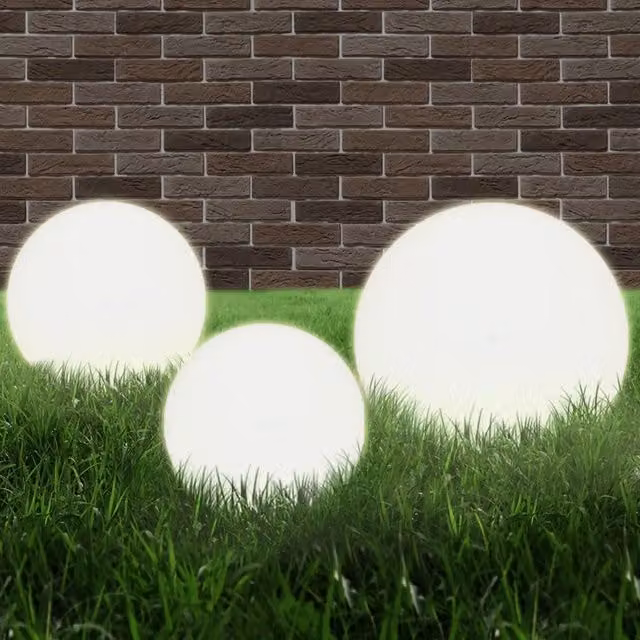 Set Lampade a LED Sferiche 6 pz 20/30/40 cm in PMMA CFW6262385
