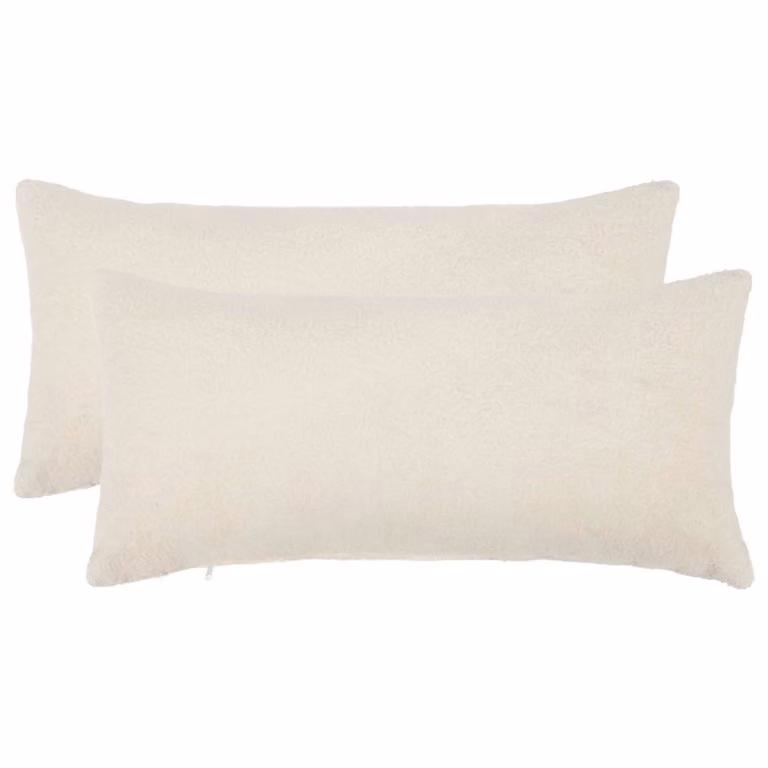 Set di 2 federe vidaXL HEERLEN in tessuto bouclé color crema, L 80 cm x P 40 cm