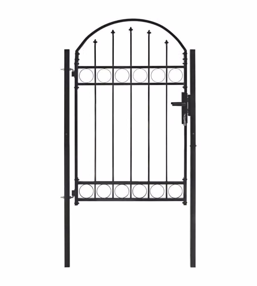 Cancello singolo ad arco vidaXL in acciaio nero L 100 cm x H 150 cm – 2