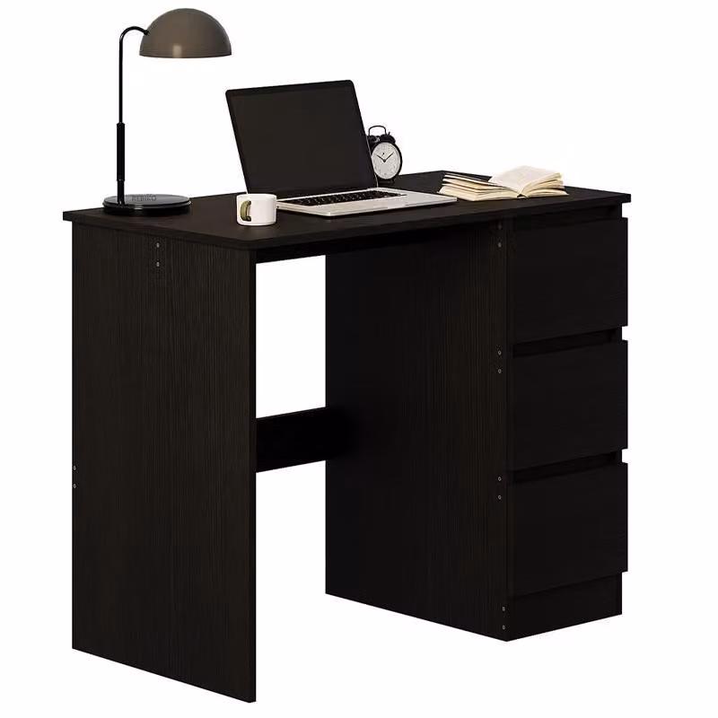 Scrivania Per Computer Nera Loft Con Cassetti – Moderna Per Giovani