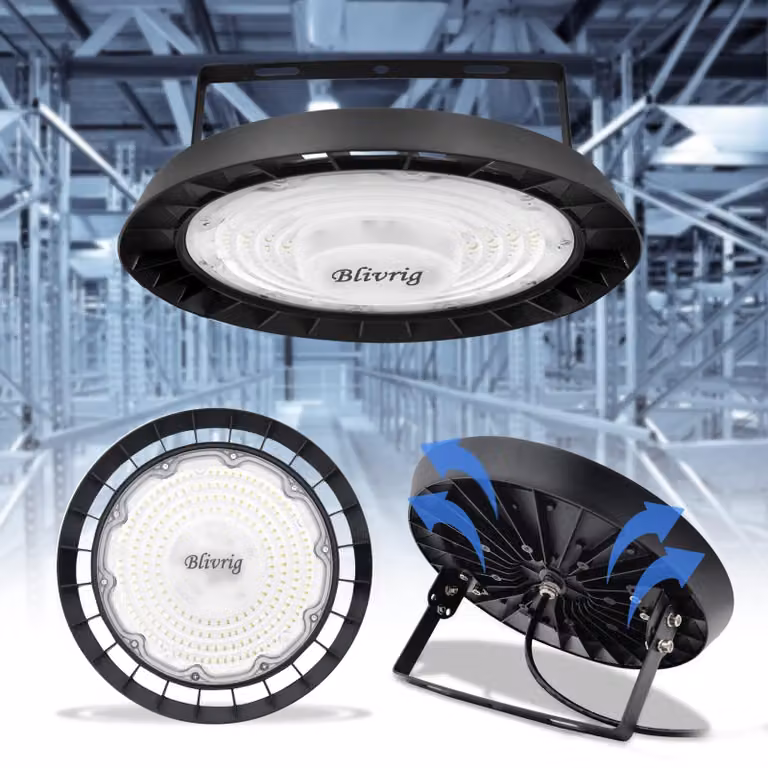 Lampada a LED per ambienti, forma UFO, 200 W, 20.000 lumen, 6000 K, grado di protezione IP65, dimensioni 30 cm, luce bianca fredda