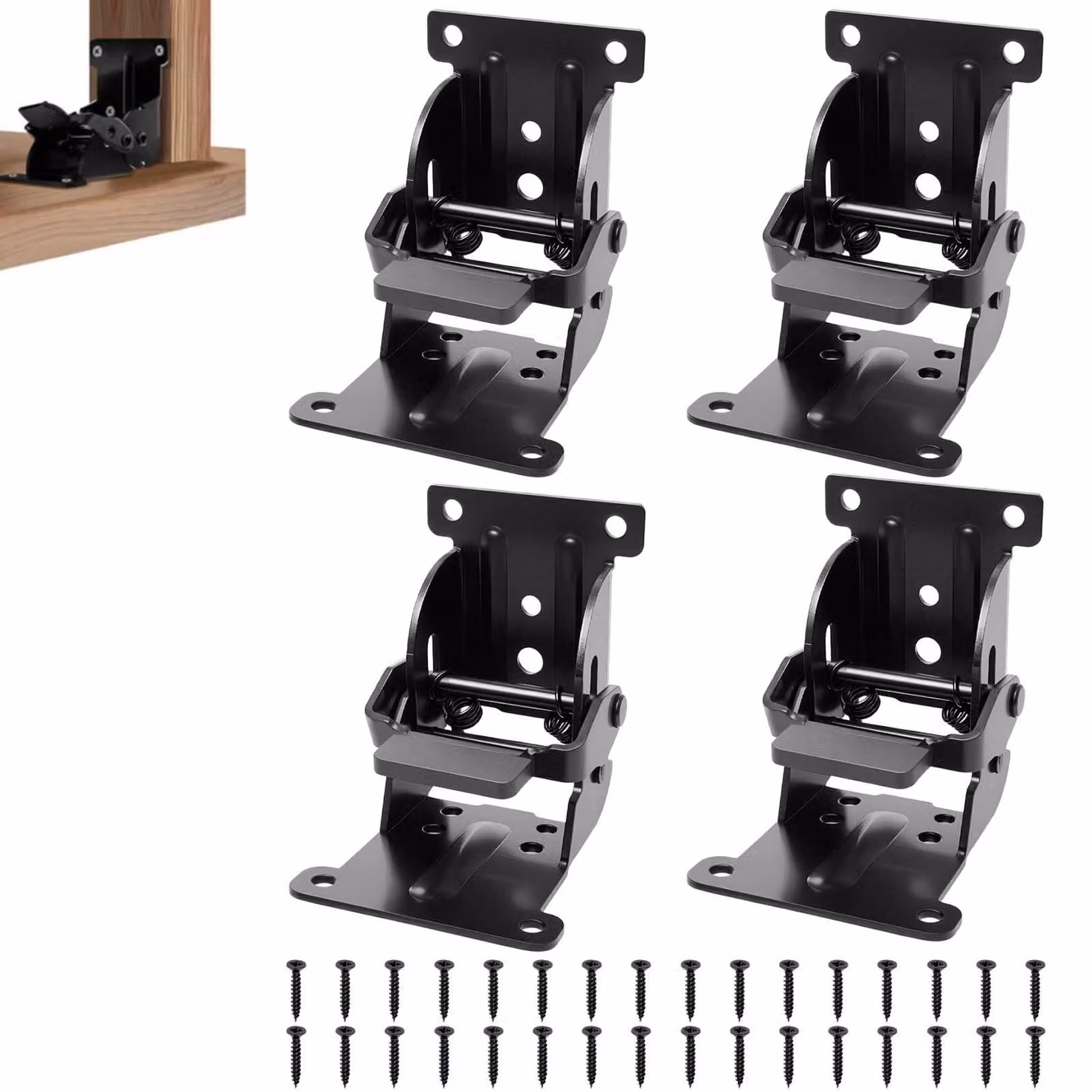 Set di 4 cerniere pieghevoli con sistema di sicurezza