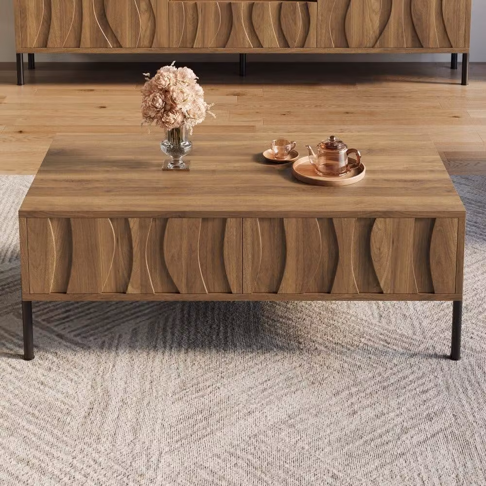 Tavolino da salotto in stile retrò-moderno - struttura in metallo compatta - elegante, ideale per piccoli salotti
