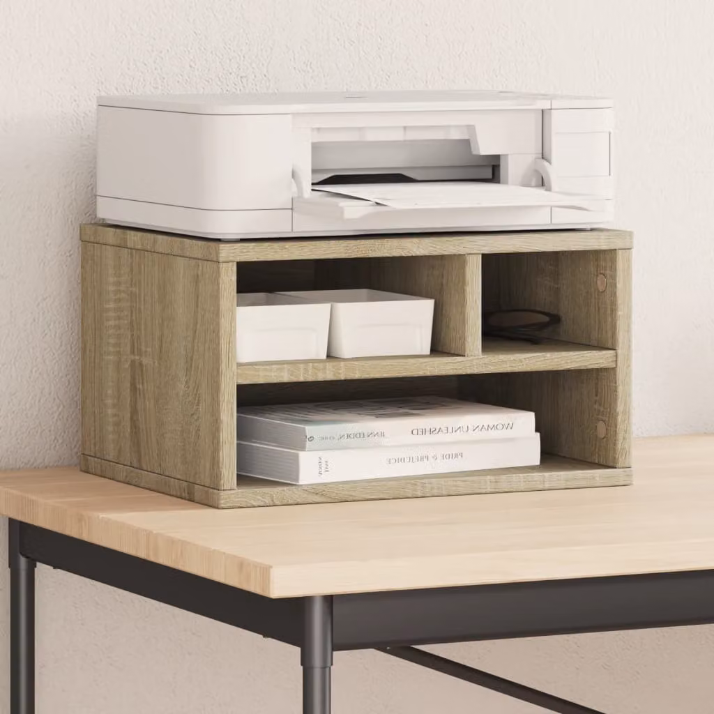 Supporto Stampante vidaXL in Legno Multistrato Rovere Sonoma Marrone L: 40 cm, P: 32 cm, H: 22,5 cm