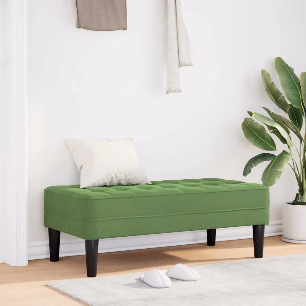 Panchina con cuscino vidaXL in velluto verde chiaro L: 113 cm, P: 57 cm, H: 39 cm