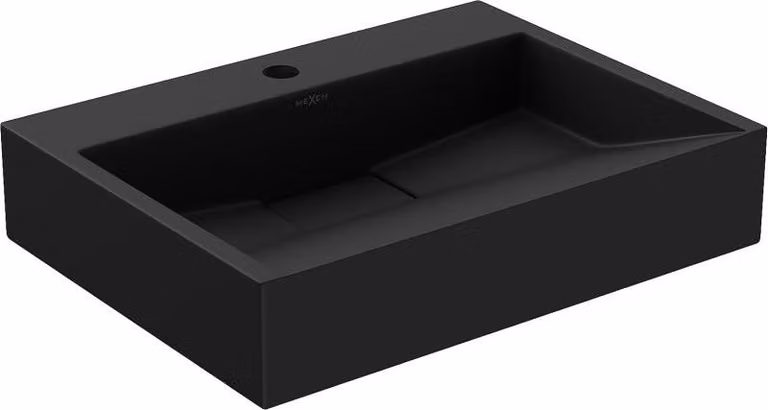 Mexen Ava lavabo da appoggio in conglomerato 1/O 50 x 38 cm, nero - 23015071