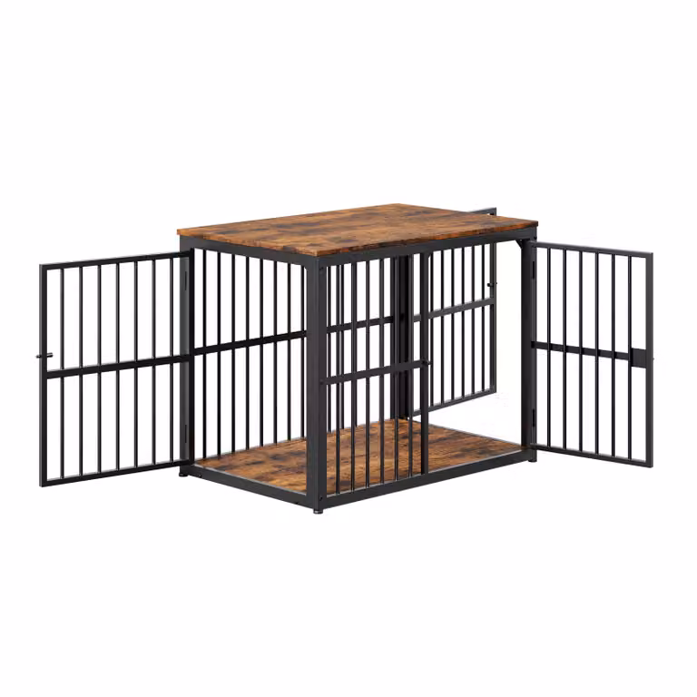 Gabbia per cani trasformabile in mobile multifunzione, con 3 ante, utilizzabile come mobile TV o comodino, piano resistente all'acqua, sistema modulare, dimensioni esterne: 84x56x66 cm