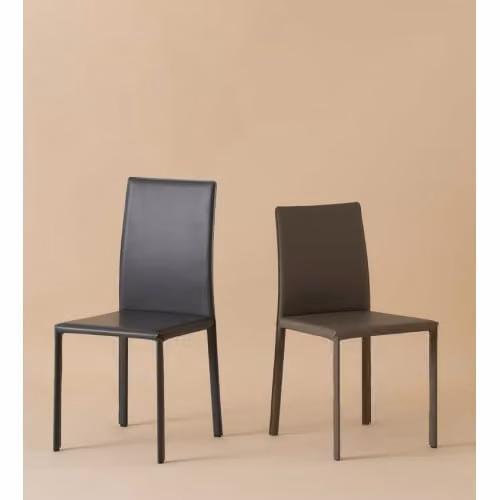 Sedia interamente rivestita in cuoio Paola Pointhouse