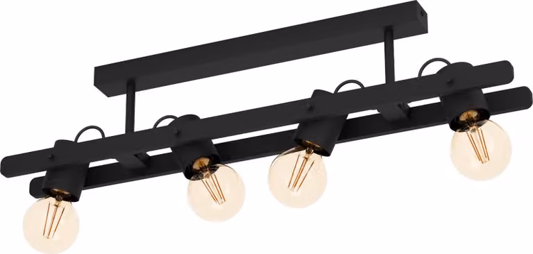 Eglo 43847 PLIMSOLL E27 plafoniera a 4 vie 770x95mm nero