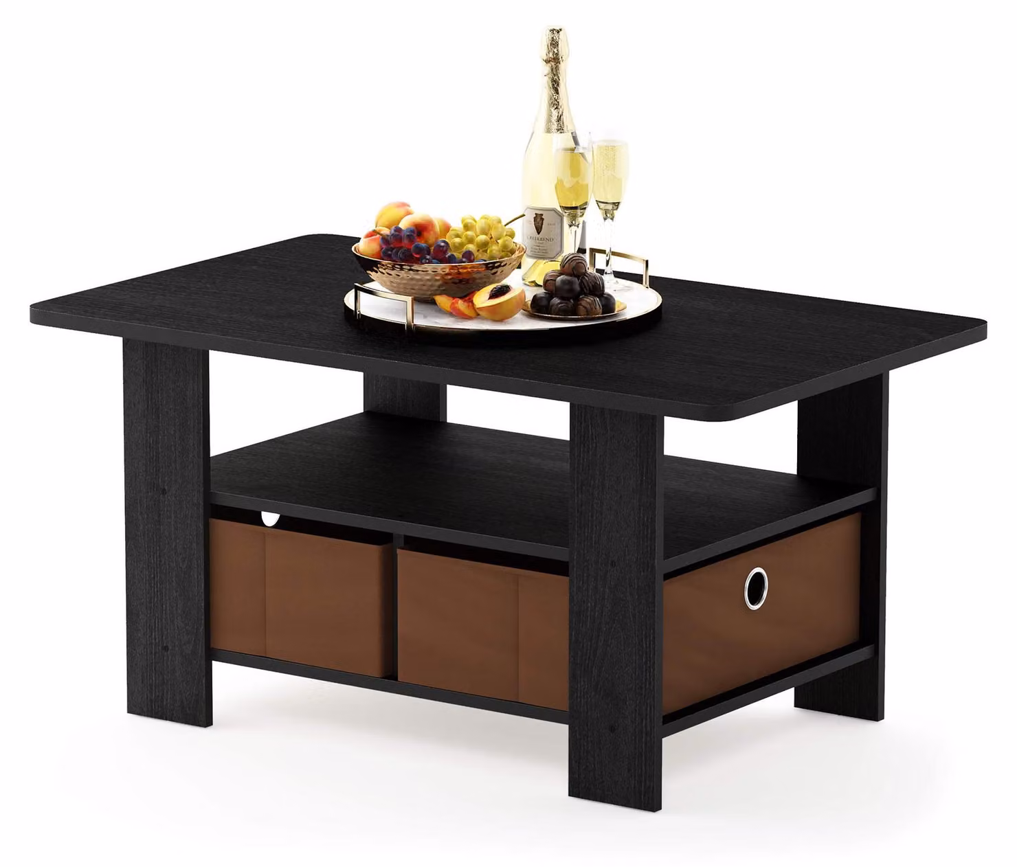 Tavolino Furinno Andrey con spazio contenitore e cassetto, modello Americano