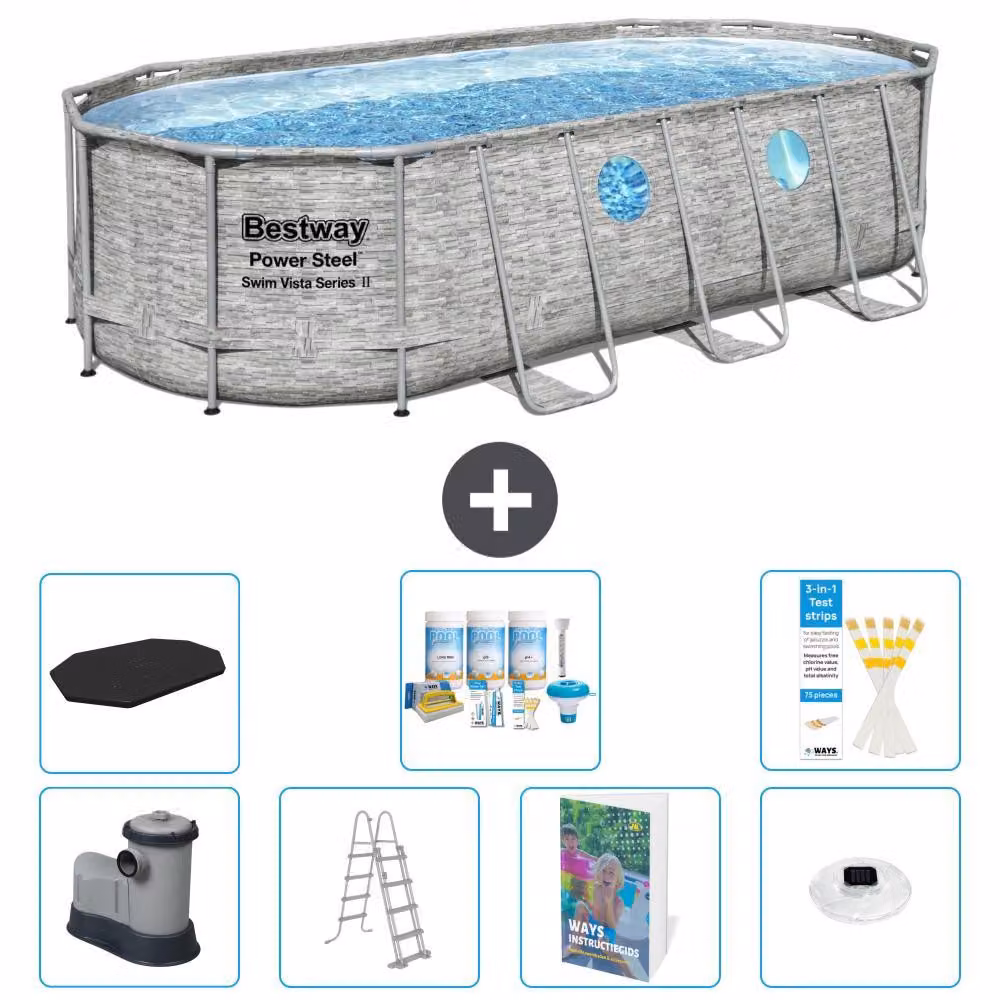 Bestway Power Steel, piscina ovale - 549x274x122 cm - composta da 6 parti, modello S576