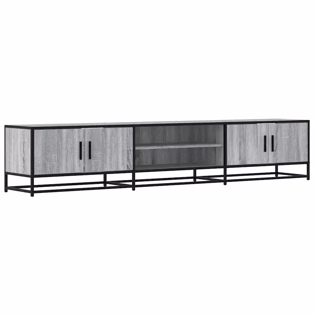 Mobile Porta TV Industrial vidaXL Grigio in Legno e Metallo L: 210 cm, P: 35 cm, H: 41 cm – 2