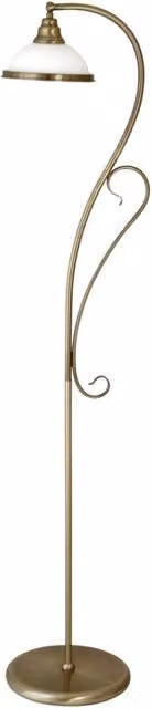Lampada da terra Rabalux Elisett in metallo e vetro, colore ottone e bianco, con attacco E27 60W
