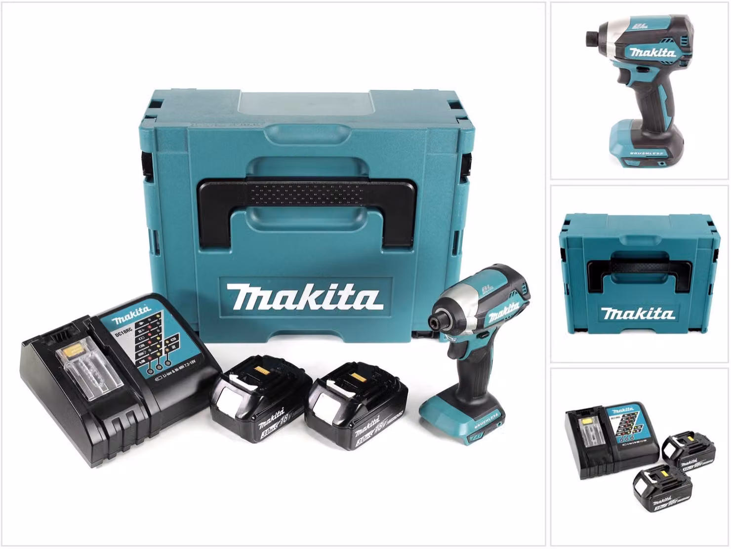 Makita DTD 153 RFJ Avvitatore ad impulsi brushless a batteria 18V in valigetta Makpac + 2x Batterie 3,0 Ah + Caricatore