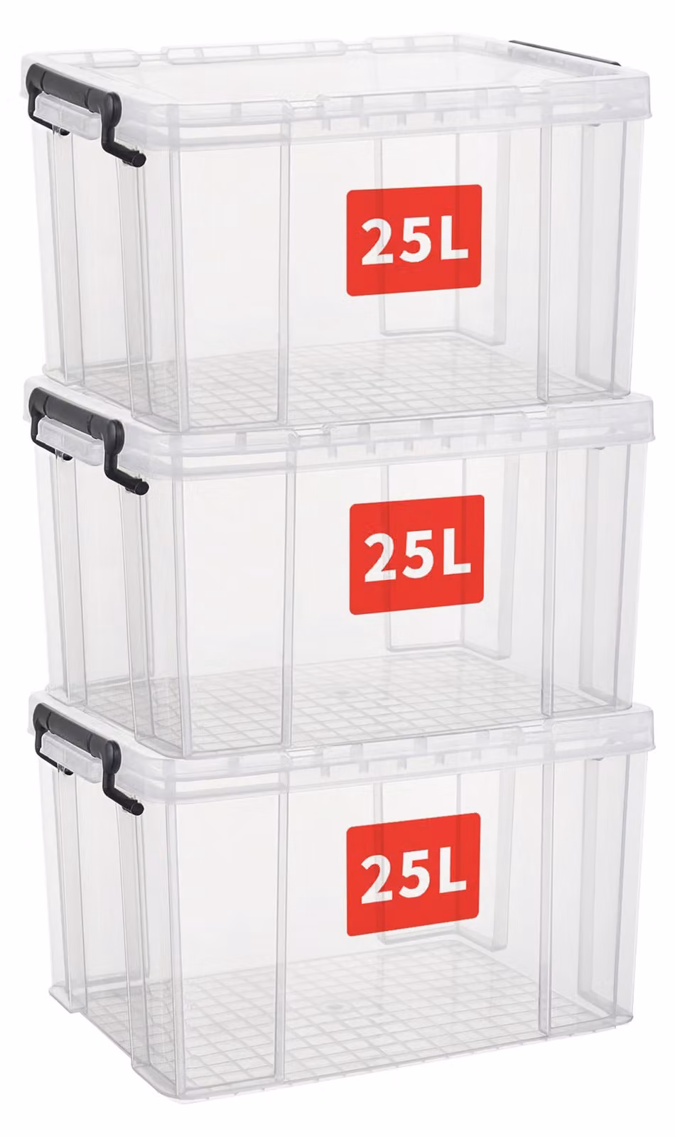 Solidchoice - Set di 3 contenitori impilabili con coperchio