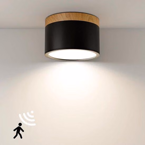 Lampada LED con sensore per scale e corridoi - Faretto LED in alluminio con sensore di movimento - Ø 108 cm - 230 V - 4000 K