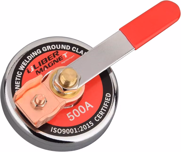 Morsetto magnetico per saldatura con maniglia e supporto robusto, resistente fino a 500 ampere