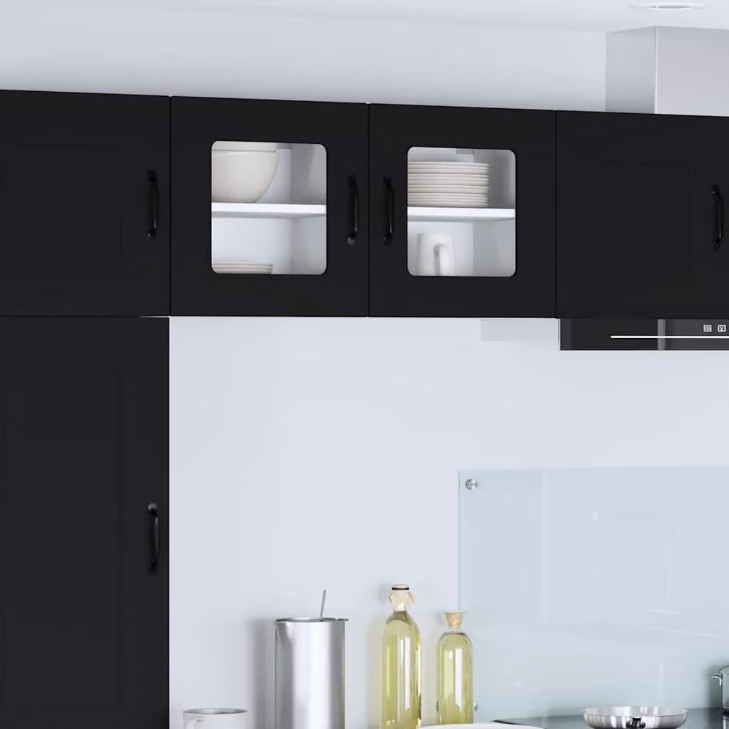 Set di 2 pensili da cucina neri, dimensioni 40 x 31 x 40 cm