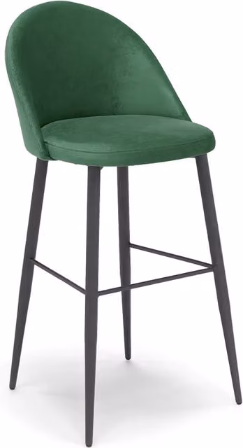 Sgabello Imbottito LOLA Redokasa Verde Smeraldo con Gambe in Metallo H: 63 cm