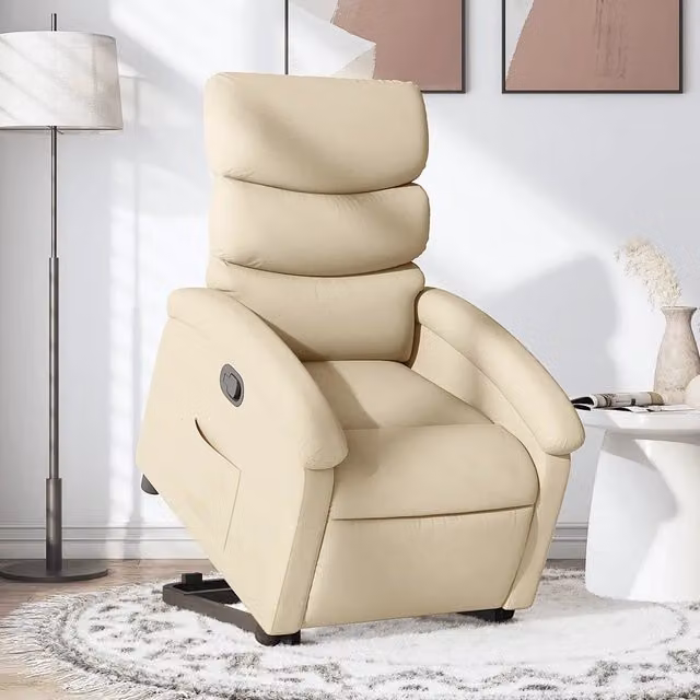 Divano Sedia-Poltrona Alzapersona Reclinabile Crema in Tessuto 480585