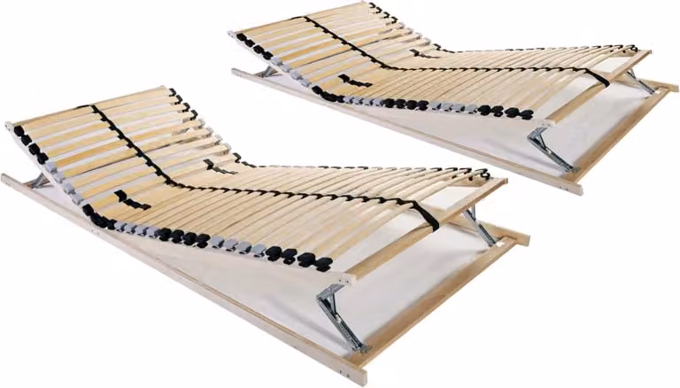 Maison Exclusive - Rete a doghe, 2 pezzi con 28 doghe, 7 zone, 90x200 cm