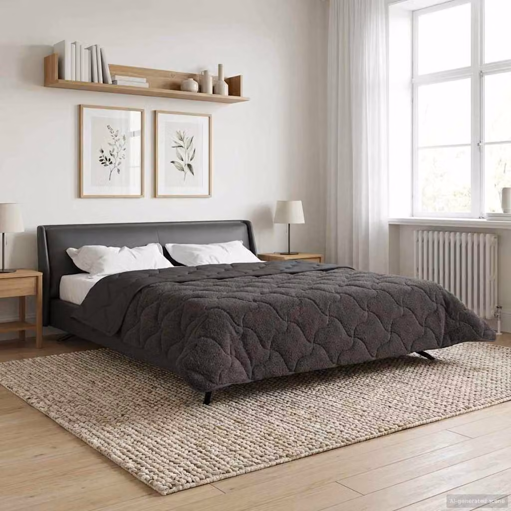 Piumone invernale traspirante e reversibile in microfibra vidaXL, colore antracite, L 200 x P 220 cm