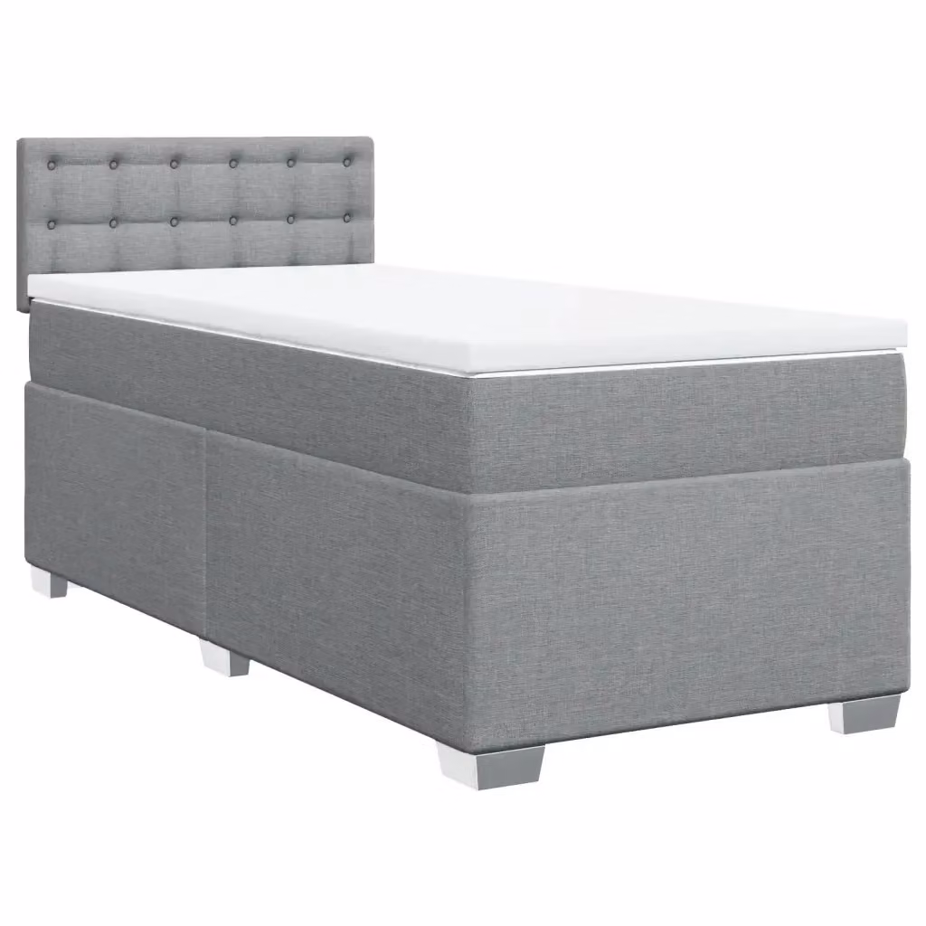 Letto Ibrido con Giroletto a Molle e Materasso vidaXL Grigio Chiaro e Bianco L/P/H: 90 x 190 cm