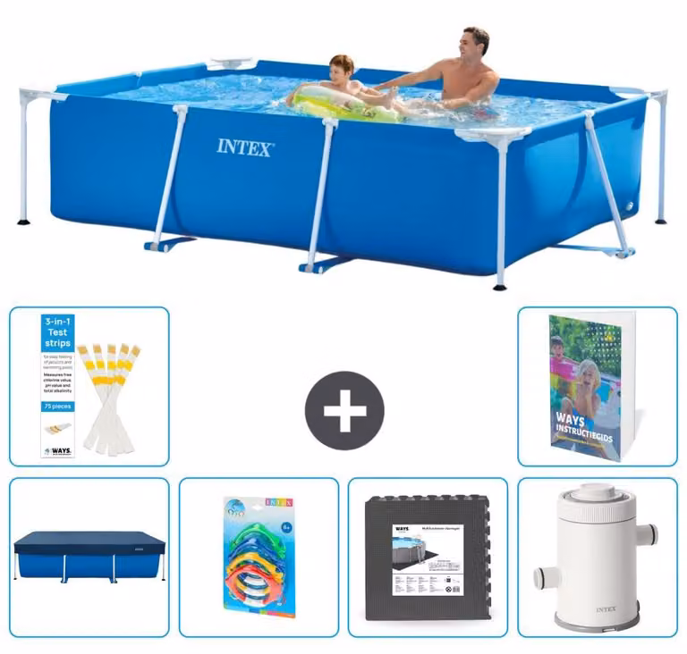 Piscina fuori terra rettangolare - 260x160x65 cm - composta da 5 elementi - modello S143
