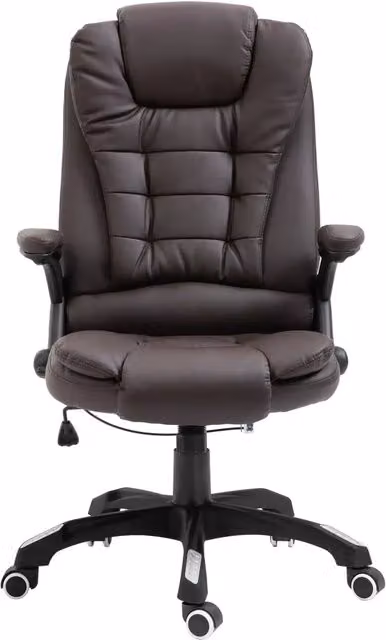 Sedia da Ufficio | Sedia da Gaming Marrone in Vera Pelle