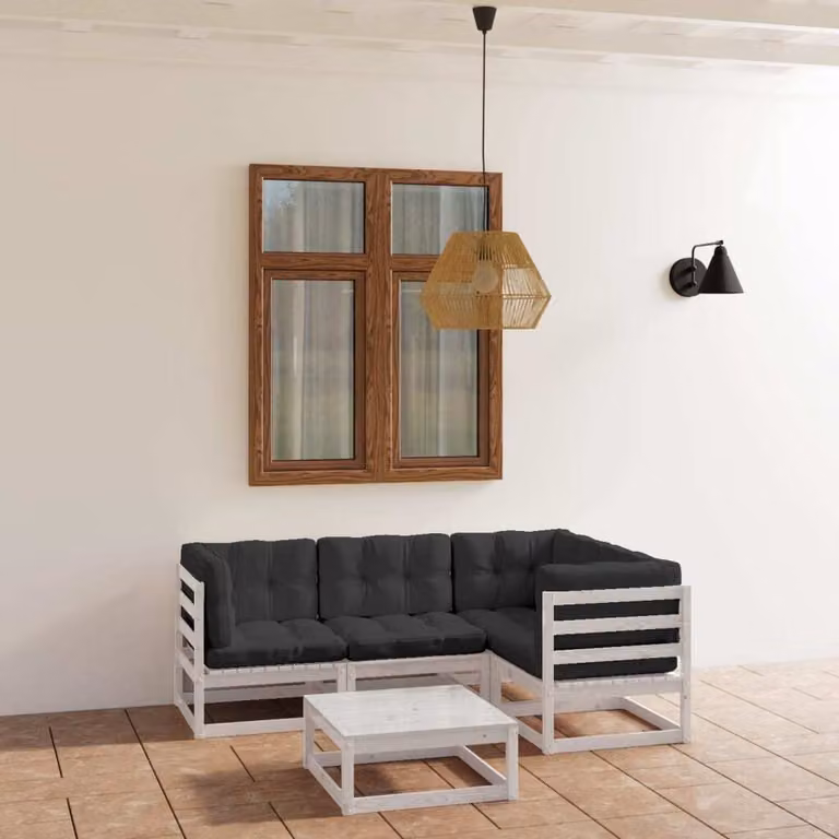 Maison Exclusive - Set Divani da Giardino 5 pz con Cuscini Legno Massello di Pino