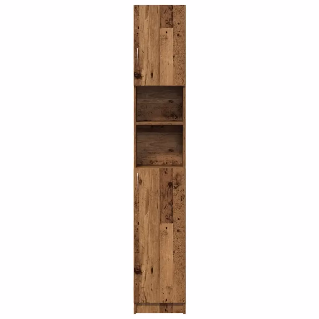 Mobiletto da bagno sospeso in legno composito stile rustico color marrone HELLOSHOP26 L/P/H: 32 x 25,5 x 190 cm – 2