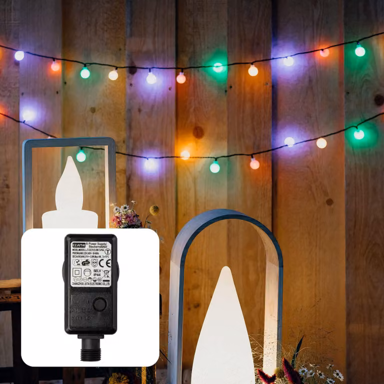 Catena luminosa a LED, multicolore, 80 luci, con timer, per uso esterno