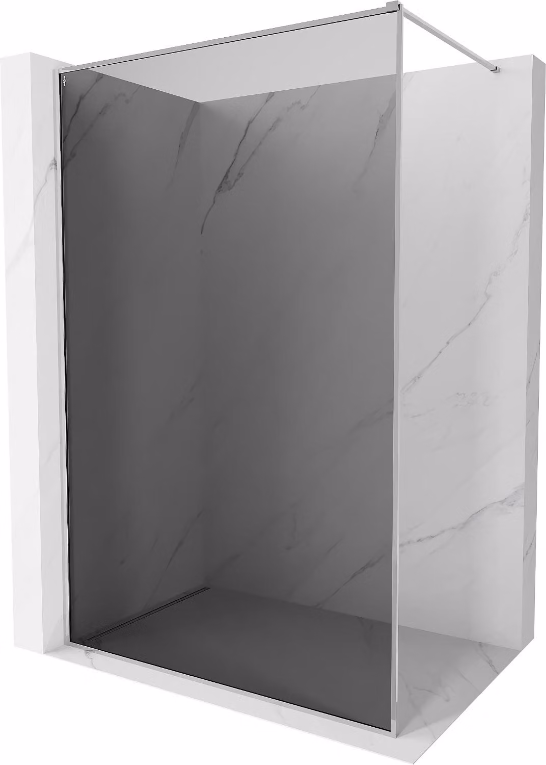 Mexen Kioto-F parete doccia Walk-in con cornice 80 x 202 cm, grafite 8 mm, cromo - 800-080-104-01-40
