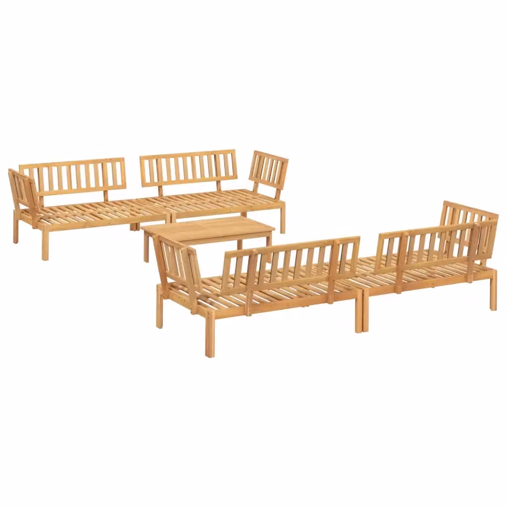 Set Divano da Giardino a L con Tavolino vidaXL in Legno di Acacia Marrone con Cuscini inclusi – 2