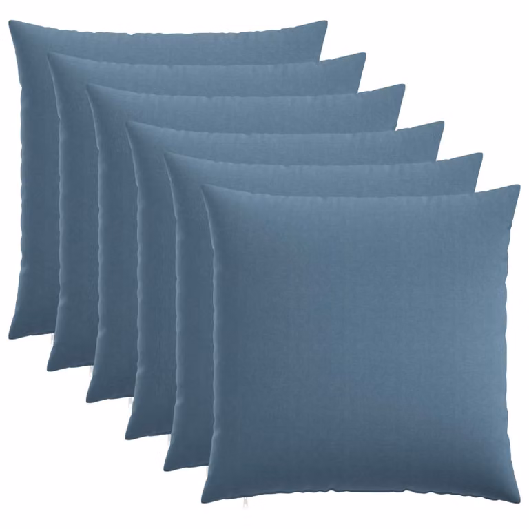 Set di 6 federe vidaXL HEERLEN blu jeans in tessuto, L 80 x L 80 cm