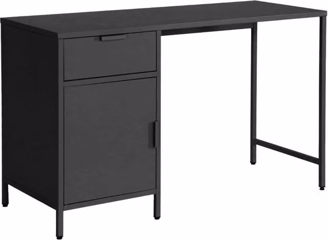 Scrivania per bambini in acciaio laminato, 1 cassetto, nero