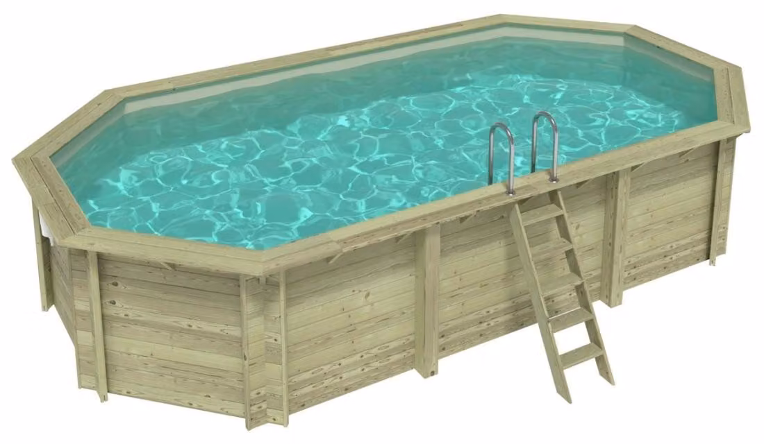 Piscina in legno NEMO 7.3 x 3.97 - H.1.45 m, sabbia, con supporti da cementare